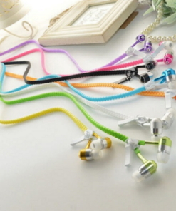 Wired Zipper Earphones Headset With Micro Luminous Light Glow in the Dark