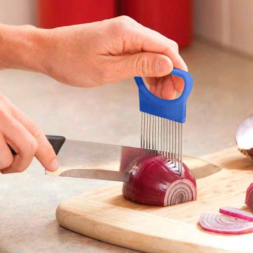 1PC Shrendders Slicers Tomato Onion Vegetables Slicer Cutting Aid Holder Guide Slicing Cutter Safe Fork Kitchen Cooking Tools