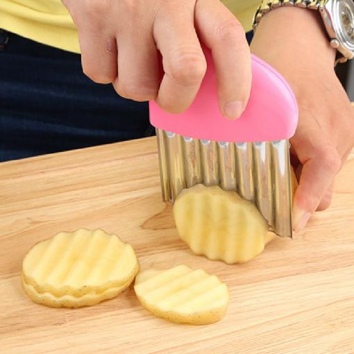 Stainless Steel Potato Chips Making Peeler Cutter Vegetable Kitchen Knives Fruit Tool Knife Accessories Wavy Cutter TQ