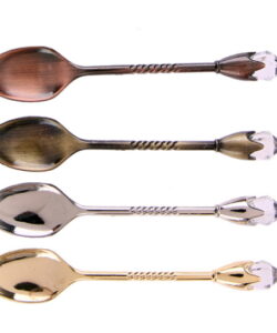 4pcs Gold Silver Bronze Copper Vintage Spoon