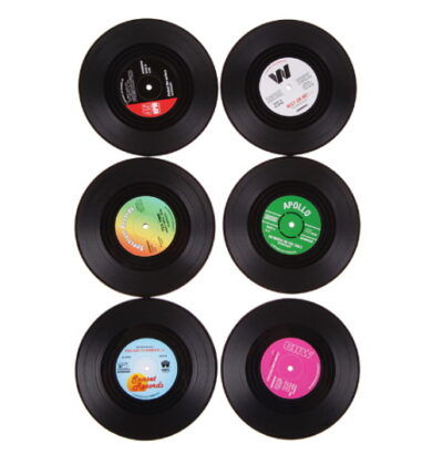 6 Pcs/set Retro Vinyl Drink Coasters Placemat