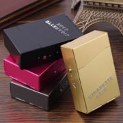 1Pc Protable Lady Women Slim Aluminum 20 Pieces Cigar Cigarette Tobacco Holder Storage Case Pocket Box - Black