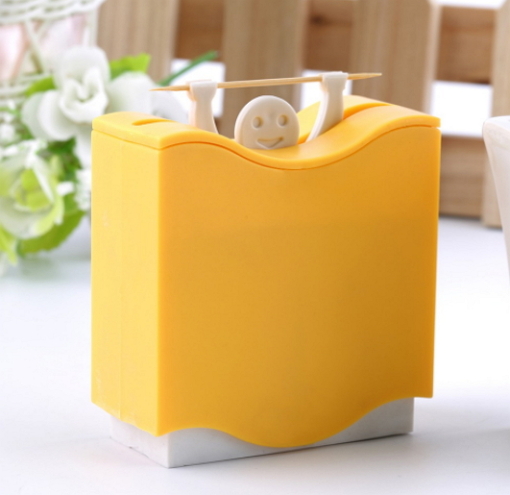1 pcs Weight Lifter Automatic Toothpick Holder Bucket Home Bar Table Accessories Popular - Yellow