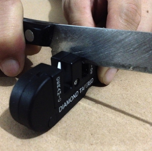 Mini Black EDC Sharpener + Ceramic Finisher Pocket Knife Sharpener Survival Steel Grindstone Tapered Outdoor Tool Equipment Folding