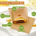 Toast Bag 5Pcs 17x19cm Reusable Non Stick Toaster Bag