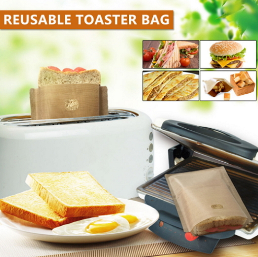 Toast Bag 5Pcs 17x19cm Reusable Non Stick Toaster Bag