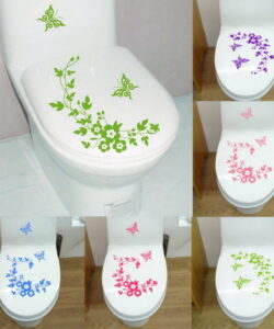 Butterfly Flower vine bathroom decorative wall stickers
