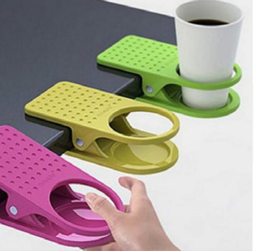 Home Office Drink Cup Coffee Holder Clip Desk Table