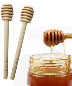 1Pc Practical Long Handle Wood Honey Spoon Mixing Stick