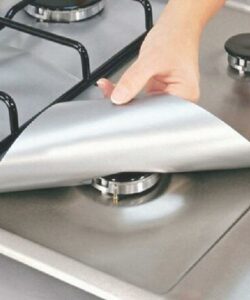 Hot Sale 4Pcs Reusable Foil Gas Hob Range Stovetop Burner Protector Liner Cover For Cleaning Kitchen Tools