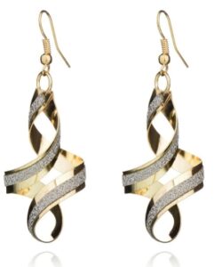 Simple Generous Gold Spiral Drop Earrings