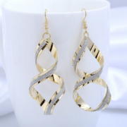 Simple Generous Gold Spiral Drop Earrings