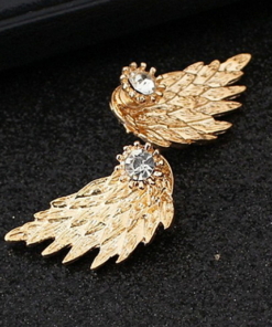 Angel Wings Stud Earrings Inlaid Crystal Earring