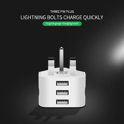 Universal UK Plug fast charger 3 Pin Wall Charger Adapter with 1/2/3 USB Ports Travel Charger Charging for Phone samsung huawei