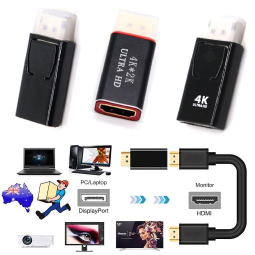 4K Display Port DP to HDMI Male to Female Adapter Converter Displayport DP to HDMI Adapter Ultra HD Resolution for HDTV PC