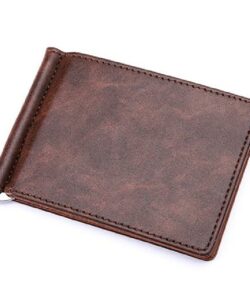 Leather Men Money Clips Metal Solid Wallets Credit Card Wallet Money Holder Clamp portafoglio New