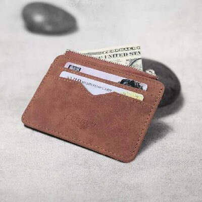 Simple Men Card Holder Package Organizer Leather Front Pocket Id Case Travel Wallet