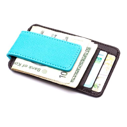PU Leather Money Clip Magnet Men Card Pack Slim Cash Clips Clamp for Money Thin Billfold Card Wallet